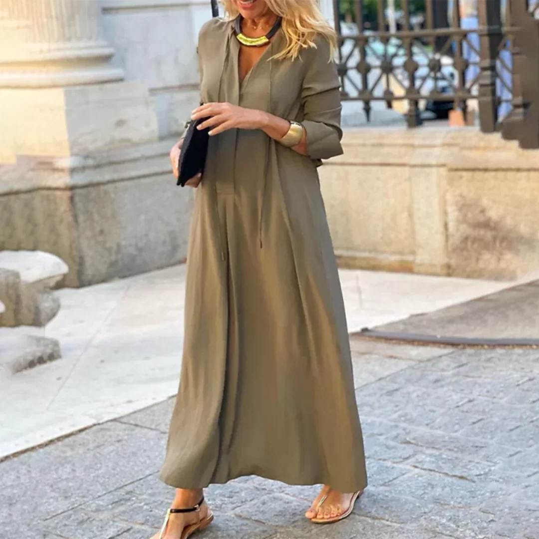 Robe longue femme avec manches longues pour bureau | Coupe féminine + Style élégant + Facile à accessoiriser – ROBEMODE
