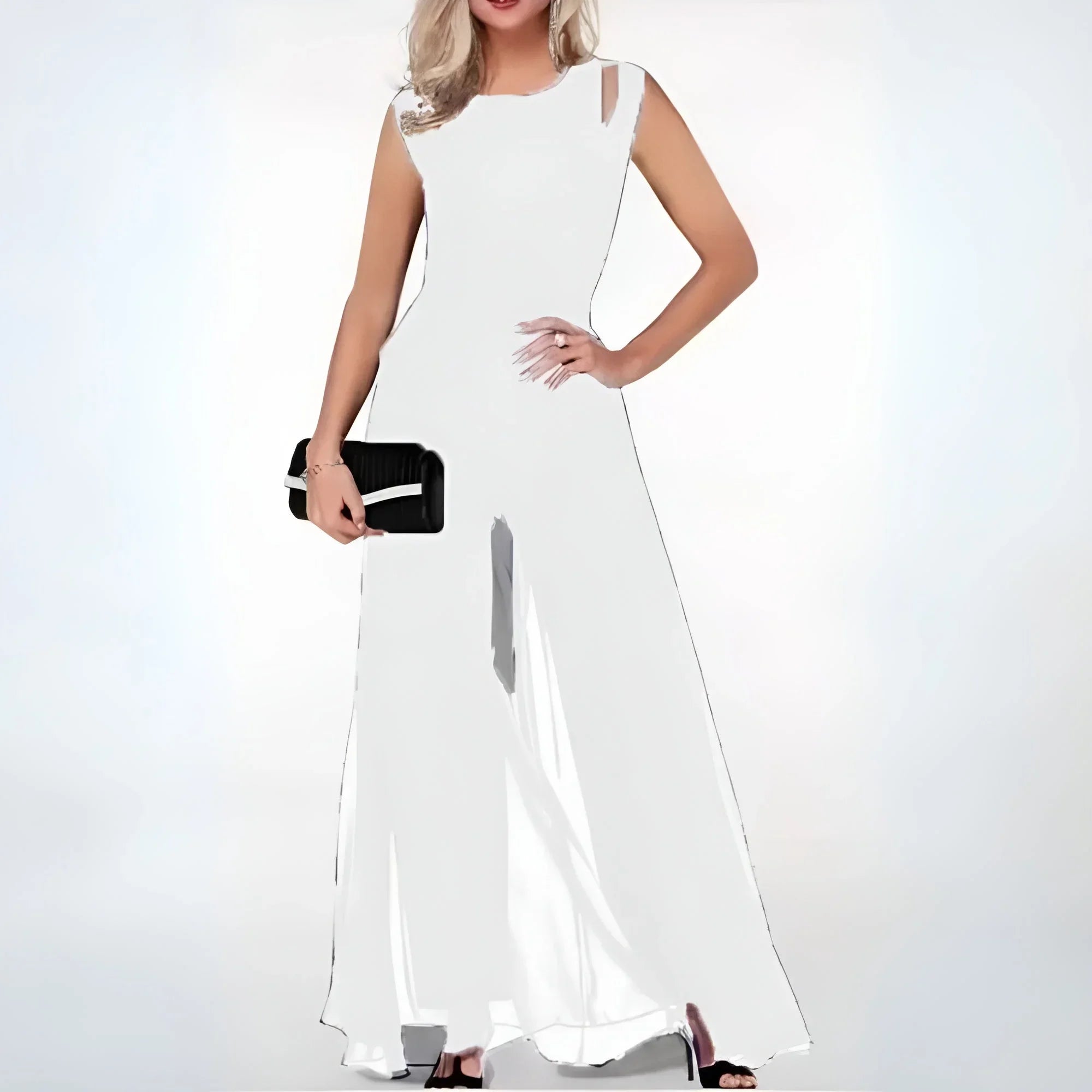 Robe Longue Soirée Sans Manches Découpes Élégantes | ROBEMODE