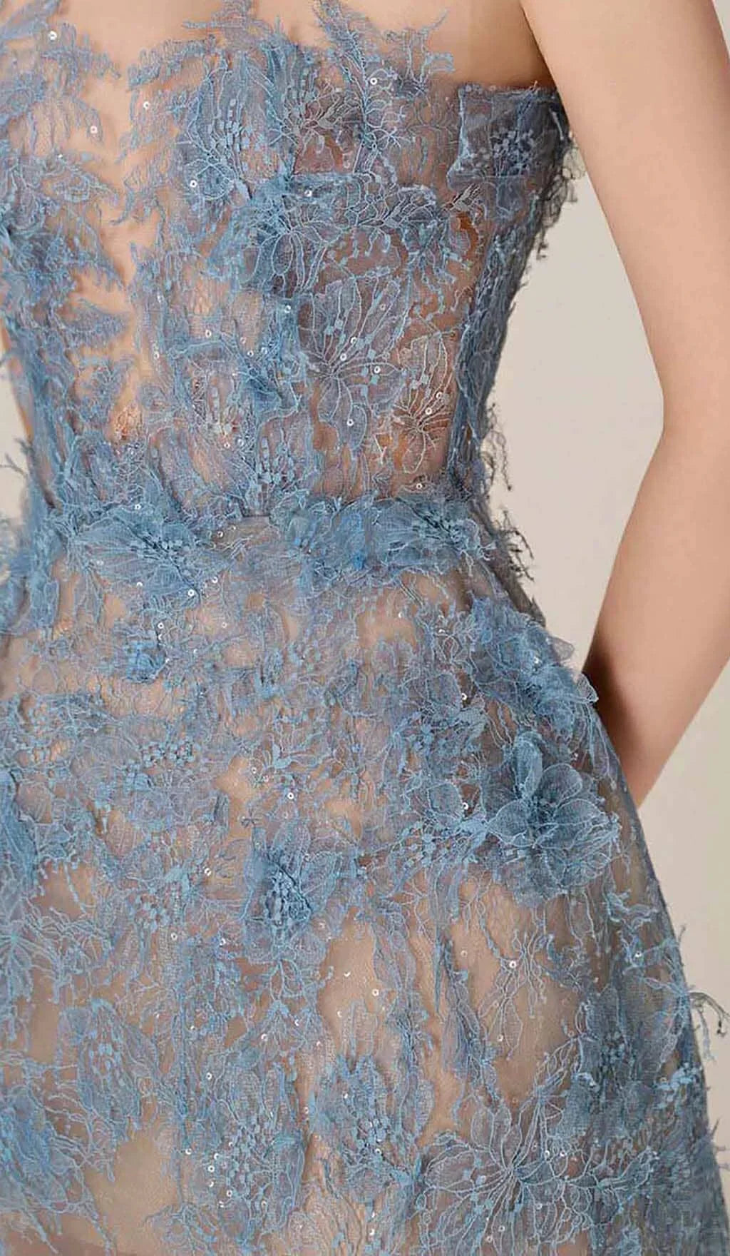 Robe midi bleue broderie fleurie femme | ROBEMODE