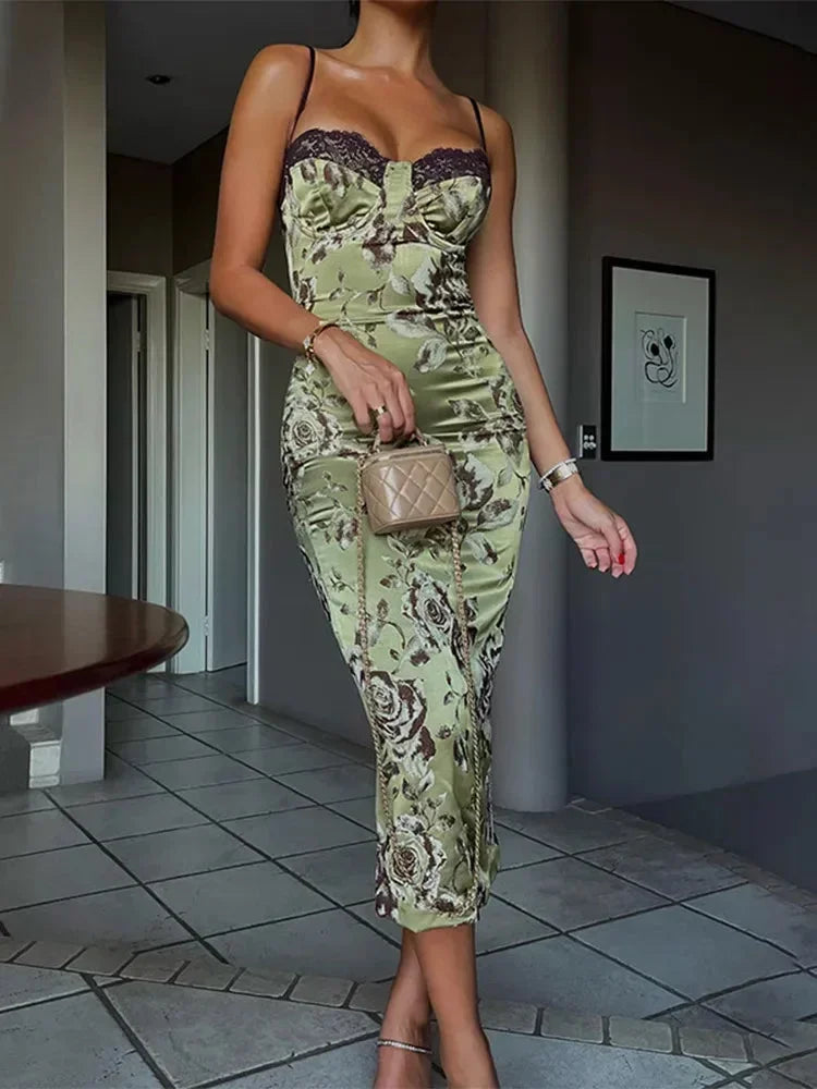Robe Midi Femme Fleurie Sans Bretelles Corsetée | ROBEMODE
