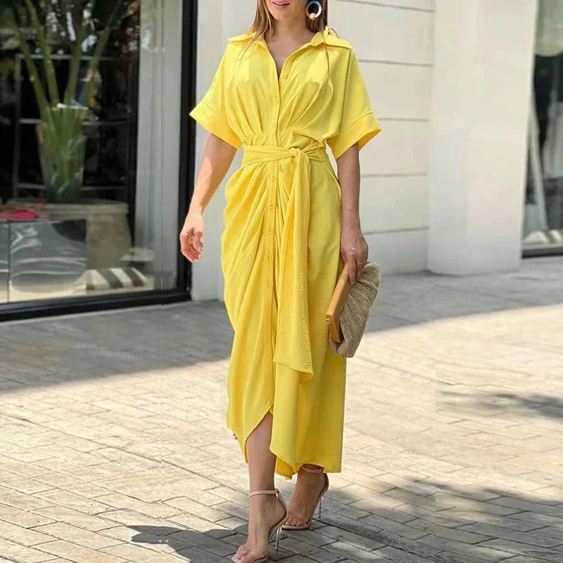 Robe Midi Imprimé Abstrait Ceinture Ajustable 5 Coloris | ROBEMODE