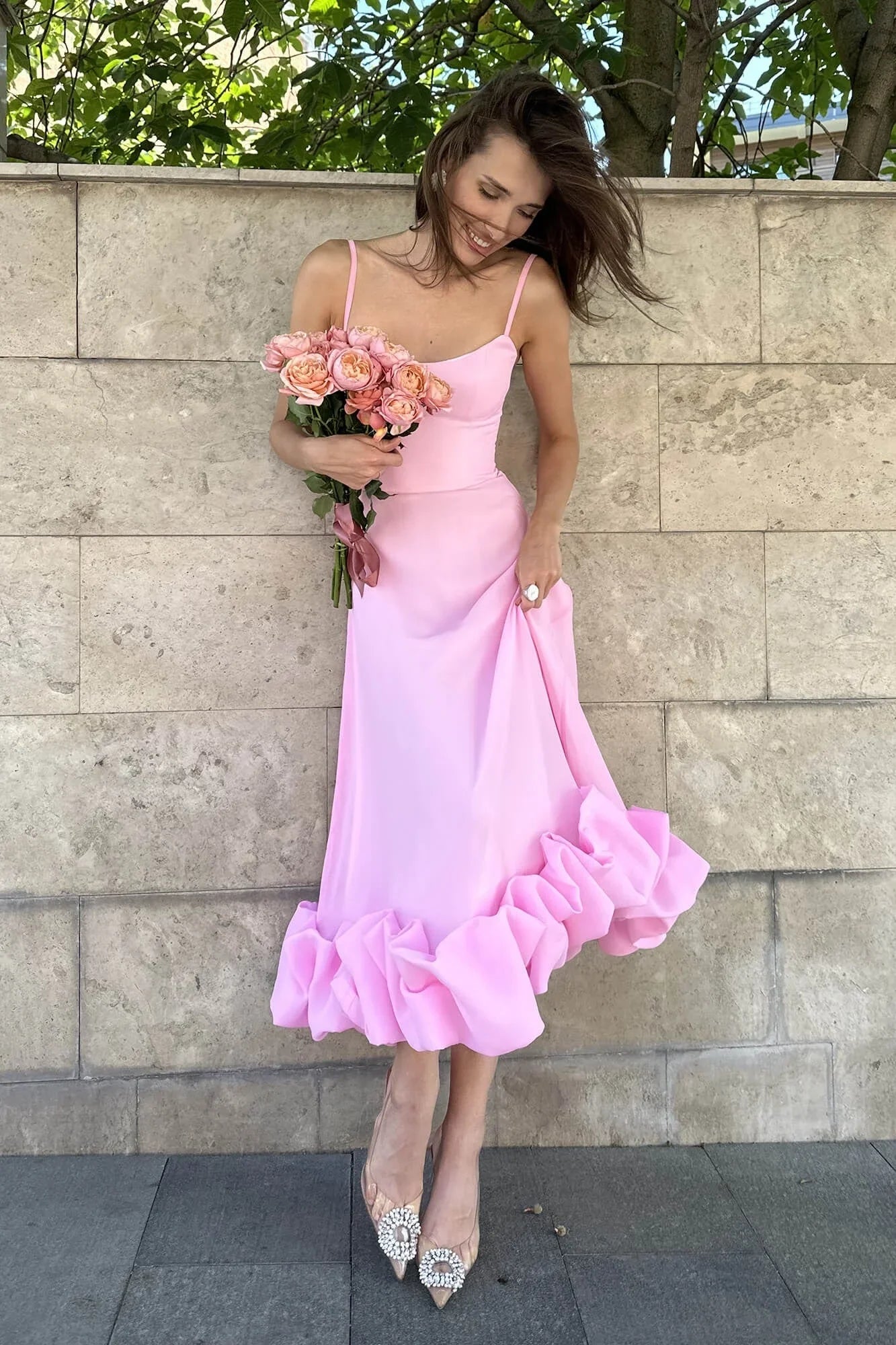 Robe midi femme volants sans manches | Coupe féminine + Style élégant + Facile à accessoiriser – ROBEMODE