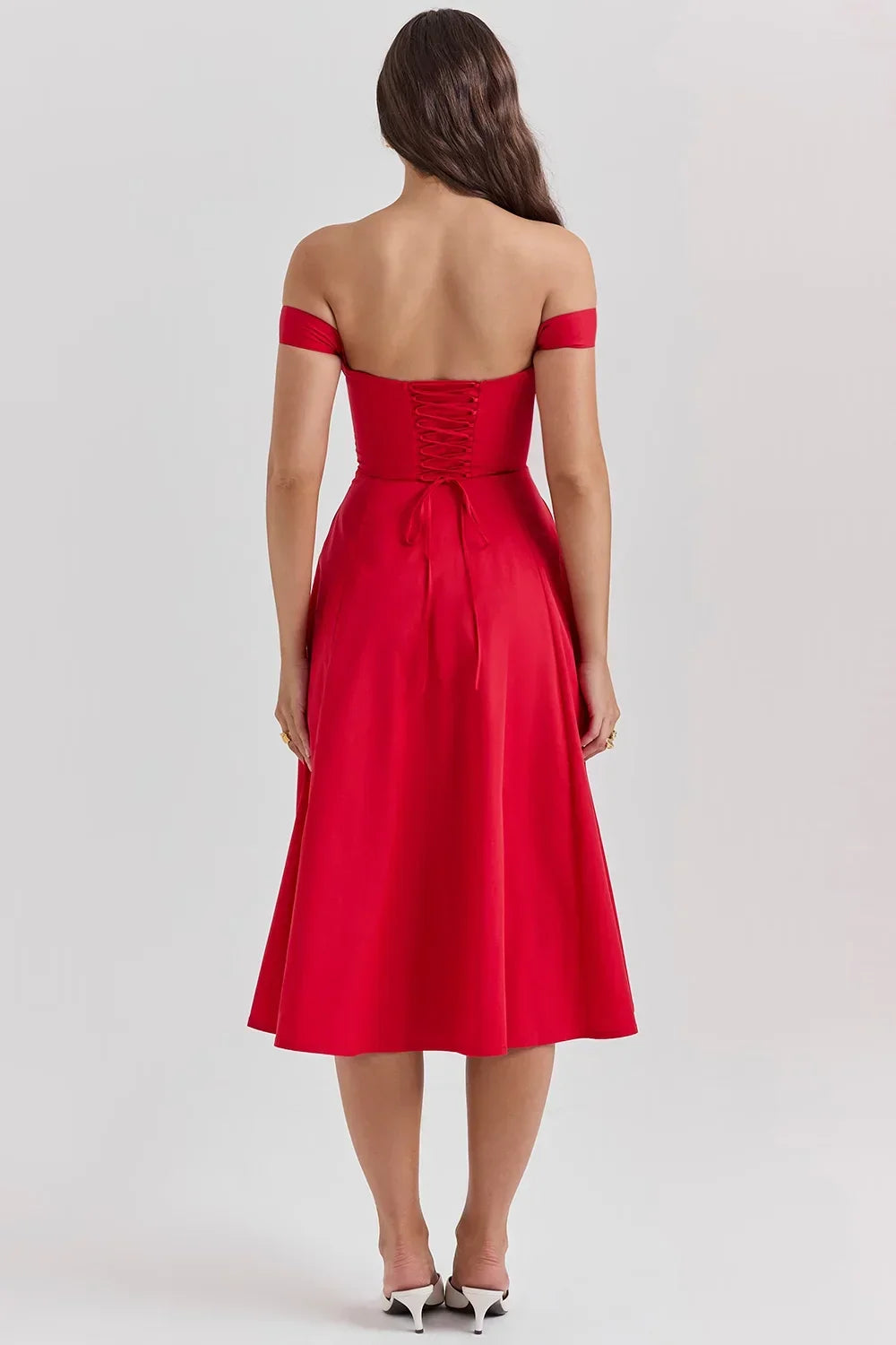 Robe Midi Femme Décolletée Motifs Floraux Fente 2 Coloris | ROBEMODE