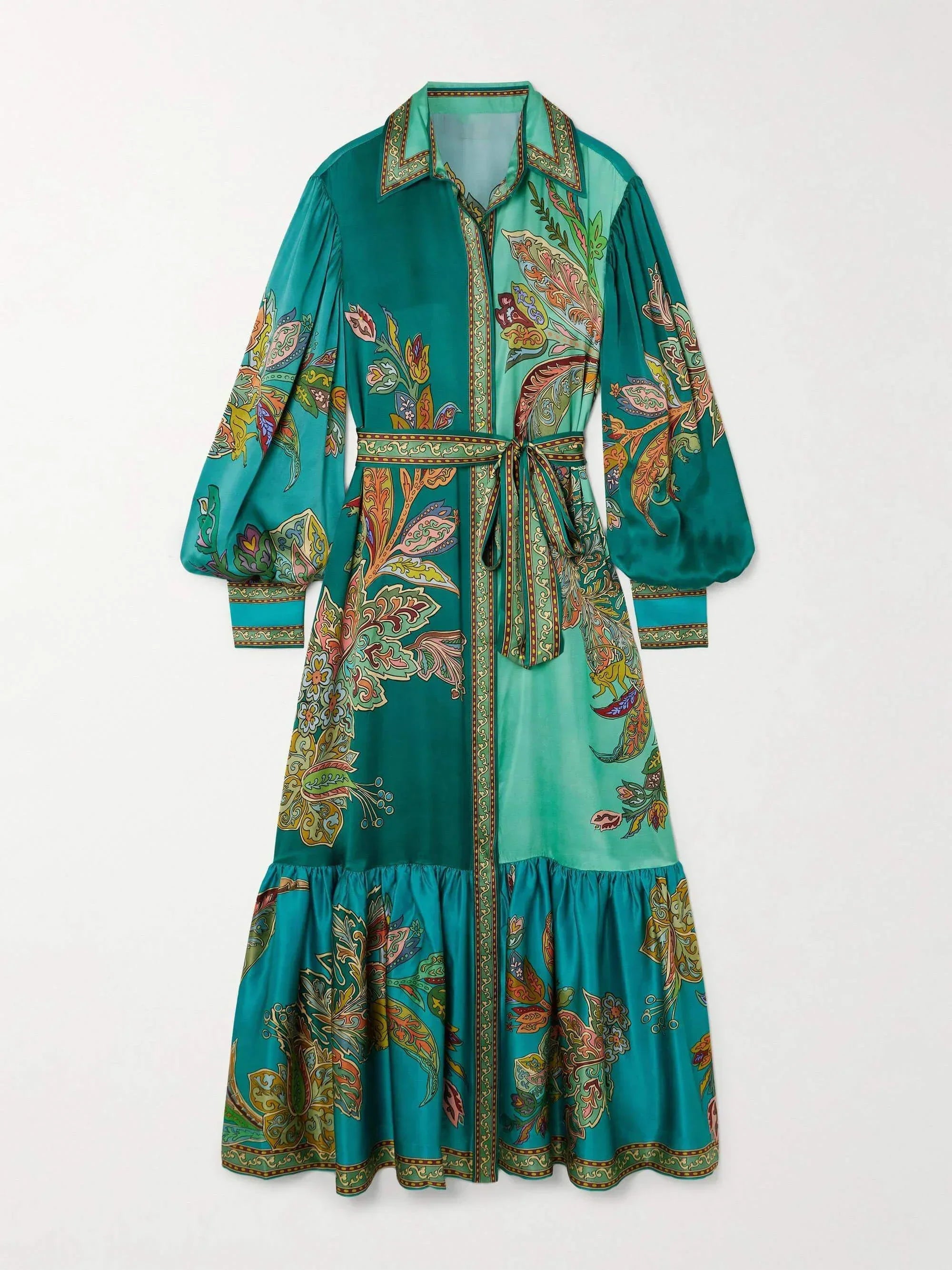 Robe midi fluide femme imprimée avec col revers | ROBEMODE