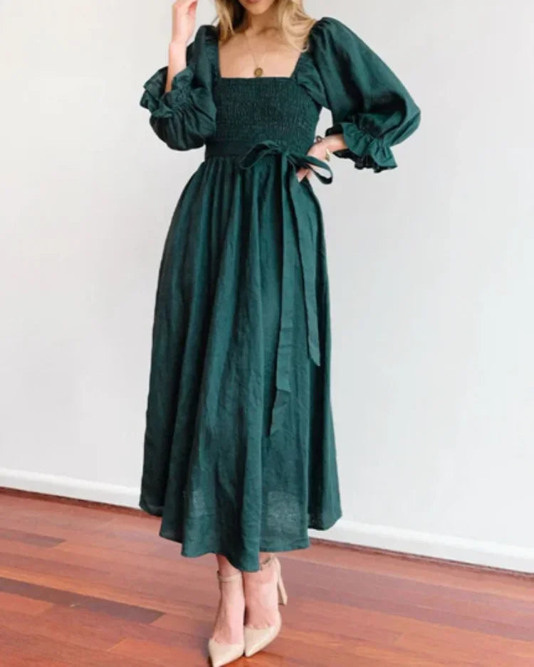 Robe midi portefeuille col V manches longues 2 coloris | ROBEMODE