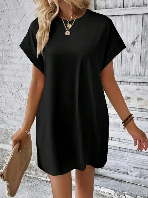 Robe Courte Poches Manches Courtes 5 Coloris | ROBEMODE