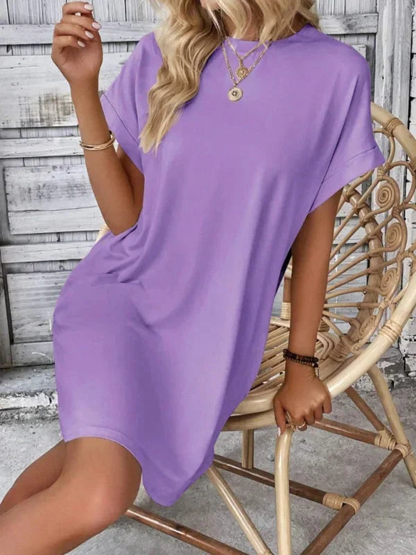 Robe Courte Poches Manches Courtes 5 Coloris | ROBEMODE