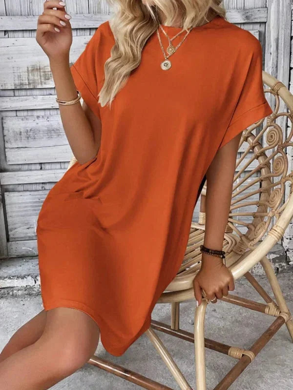 Robe Courte Poches Manches Courtes 5 Coloris | ROBEMODE