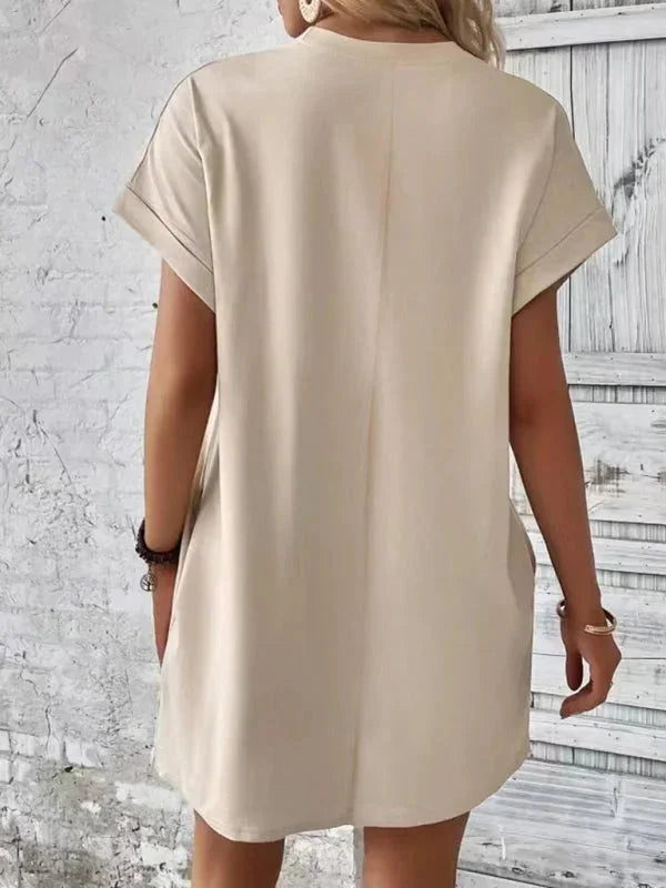 Robe Courte Poches Manches Courtes 5 Coloris | ROBEMODE