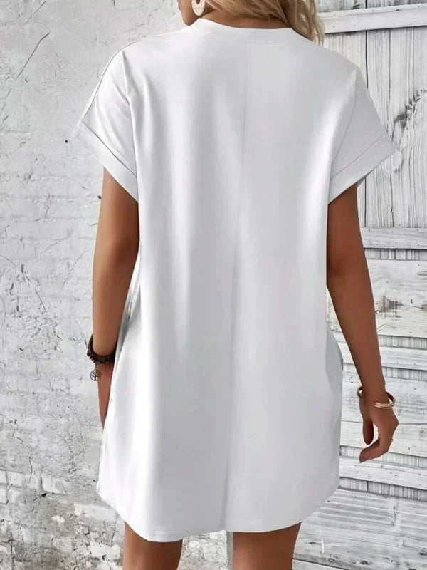 Robe Courte Poches Manches Courtes 5 Coloris | ROBEMODE