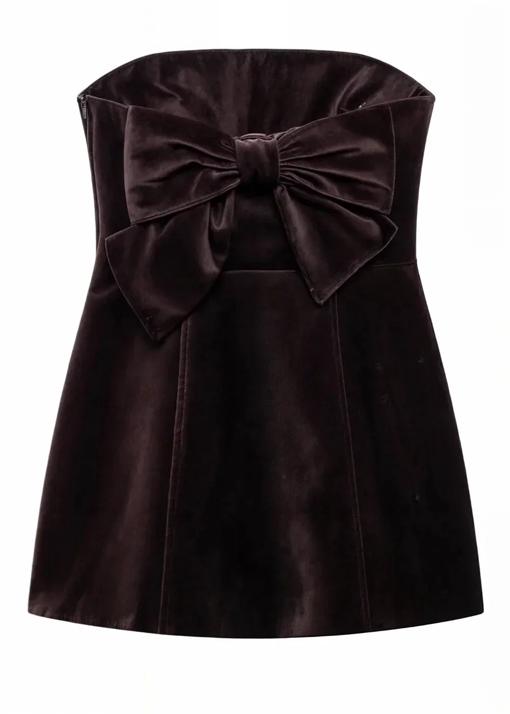 Robe courte bustier bordeaux satinée cocktail | ROBEMODE