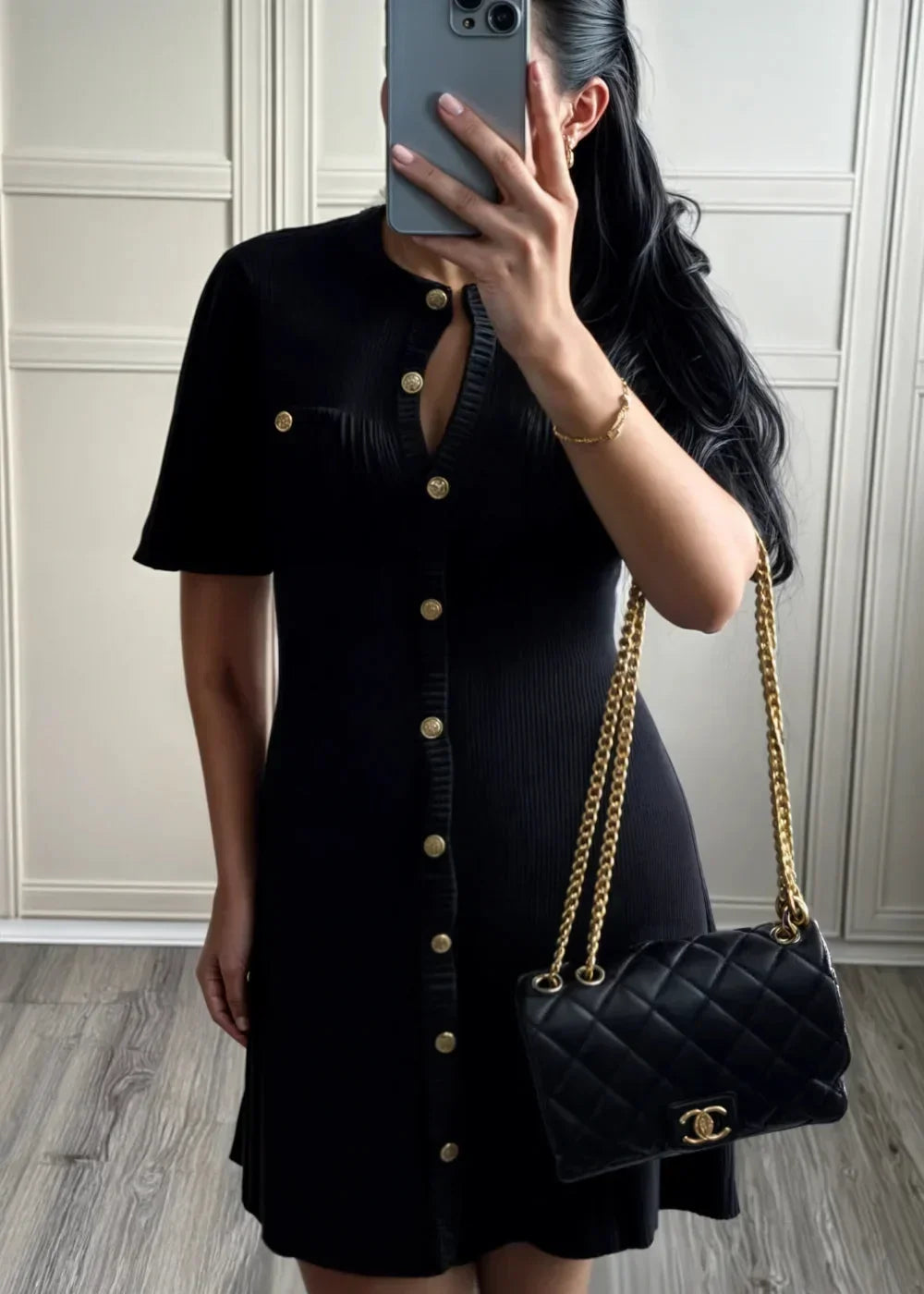 Robe Courte Femme Maille Côtelée Boutonnée | ROBEMODE