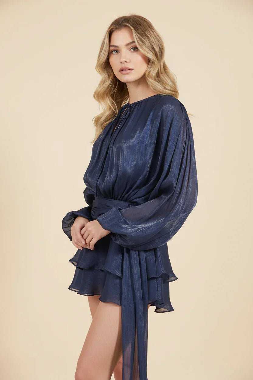 Robe Courte Femme Manches Ballon Fluide Été 7 Coloris | ROBEMODE