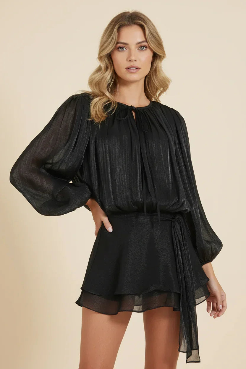 Robe Courte Femme Manches Ballon Fluide Été 7 Coloris | ROBEMODE
