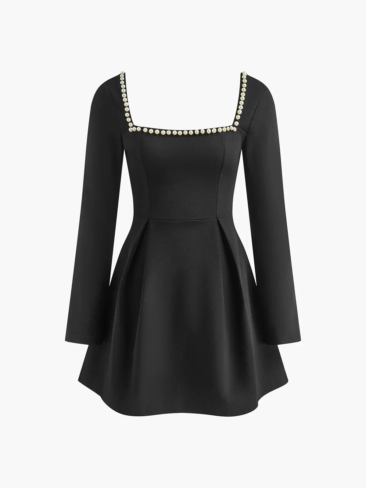 Robe Courte Femme Noire Détails Perles 1 Coloris | ROBEMODE