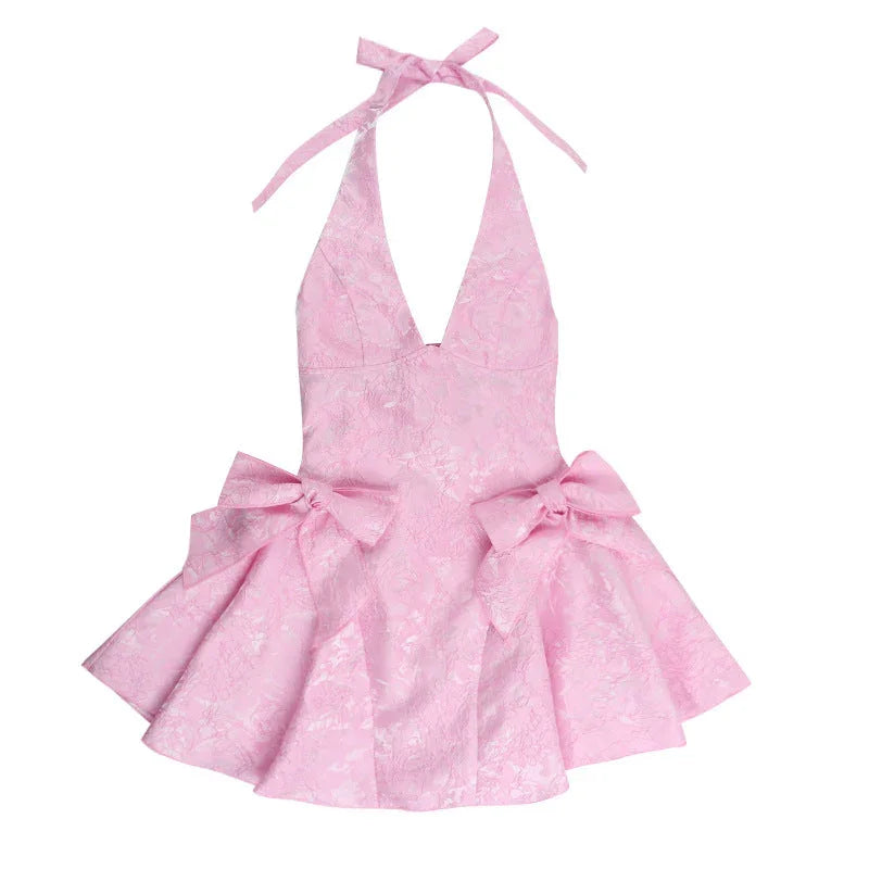 Robe Courte Femme Rose à Bretelles | Légère + Doublée + Tailles XS-L | ROBEMODE