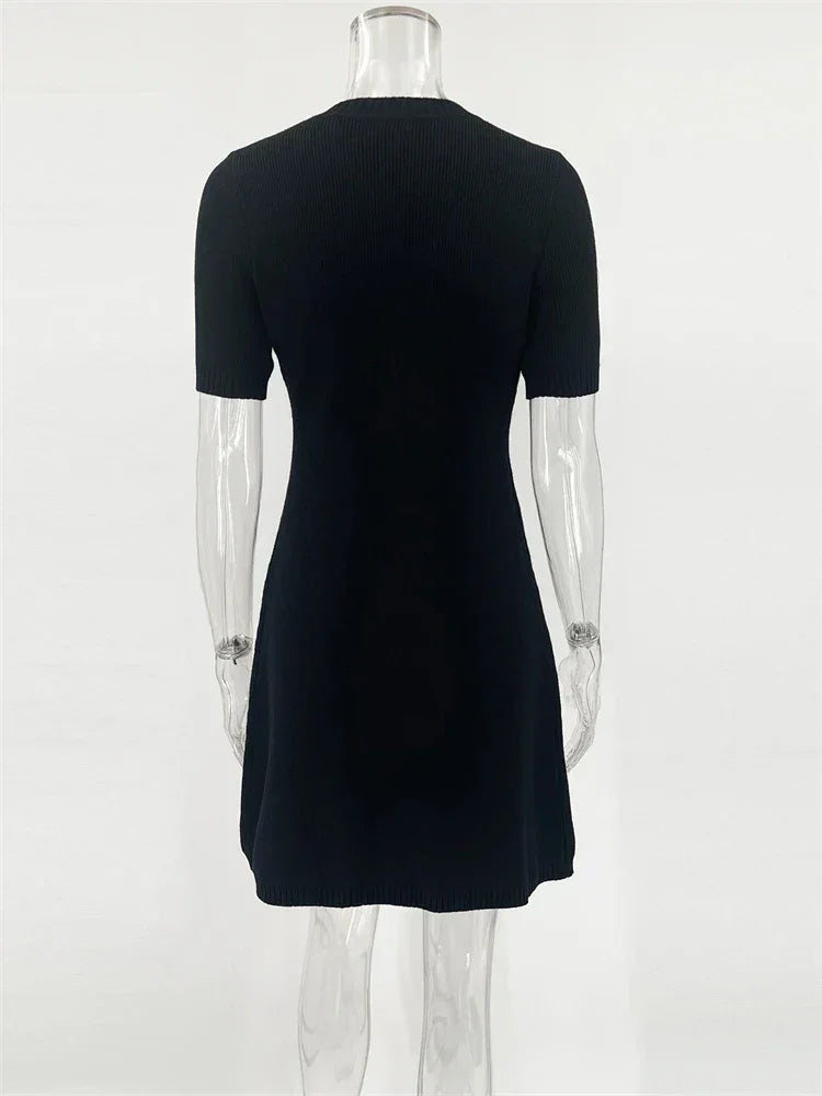 Robe Courte Femme Maille Boutonnée | 3 Coloris + Manches Courtes + Confort Casual Chic | ROBEMODE