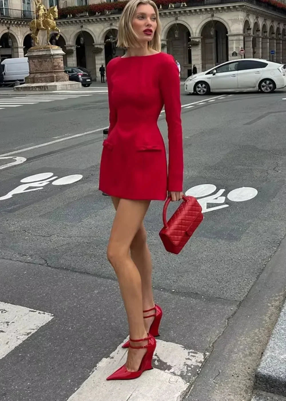 Robe Courte Manches Longues Nœud Dos Soirée 2 Coloris | ROBEMODE