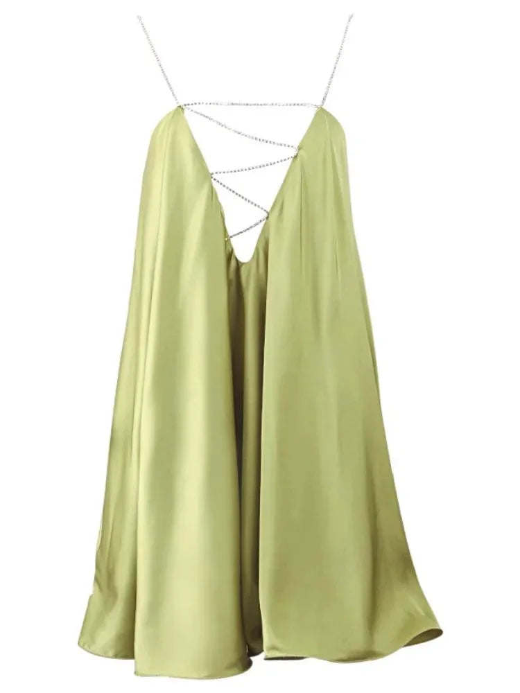 Robe Courte Fluide Chaînes Décoratives Soirée 3 Coloris | ROBEMODE
