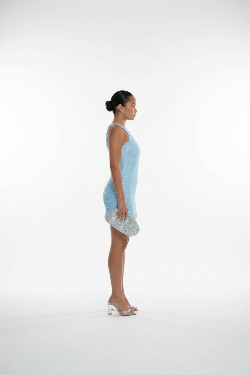 Robe courte femme soirée sans manches franges brillantes | Coupe féminine + Style élégant + Facile à accessoiriser – ROBEMODE