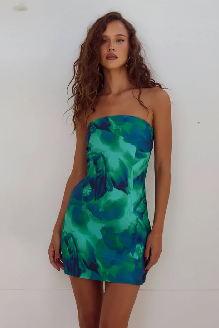 Robe courte femme bustier imprimé floral estivale | Coupe féminine + Style élégant + Facile à accessoiriser – ROBEMODE