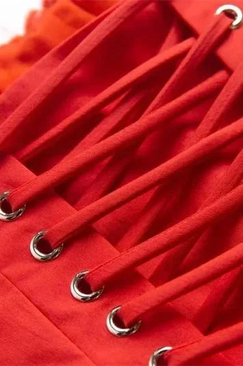 Robe courte évasée avec bretelles et décolleté froncé | ROBEMODE