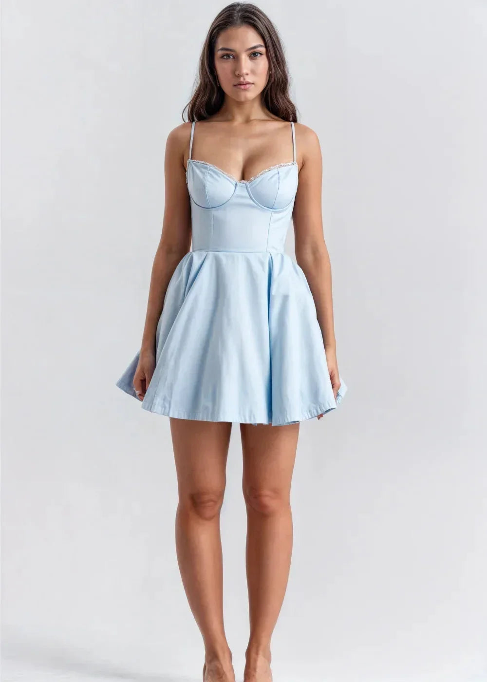 Robe courte femme bretelles fines pour soirée d'été | ROBEMODE