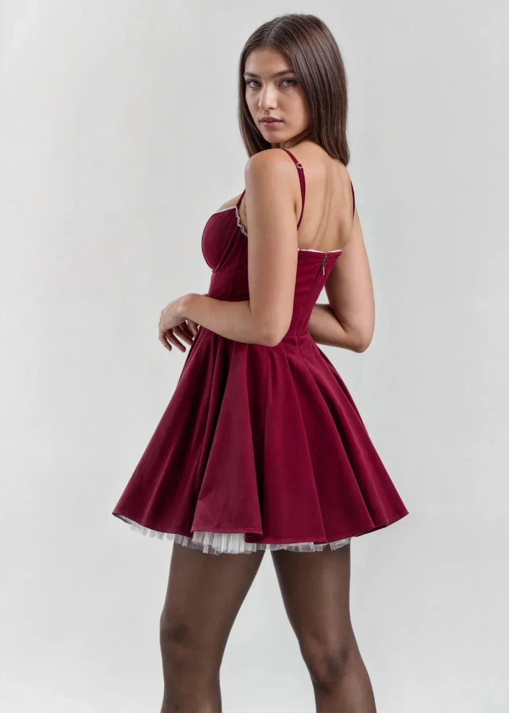 Robe Courte Soirée Bretelles Dos Nu 2 Coloris | ROBEMODE